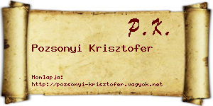 Pozsonyi Krisztofer névjegykártya