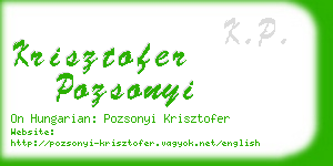 krisztofer pozsonyi business card